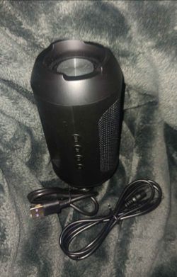 Black Portable Bluetooth Speaker with USB Cable