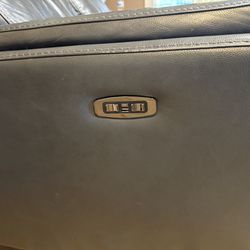 Grey Leather Electric Reclining - 3 Cushion Sofa