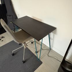 Folkston Desk In Espresso And Teal