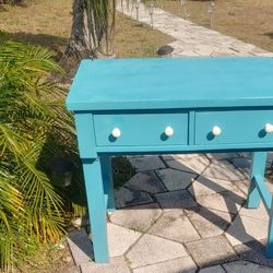 Antique Painted Wood Desk / 2 Drawers