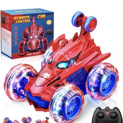 Spider remote control car rc cars toys,Cool rechargeable stunt rc car with 360 flips 4WD wheel with bright light,Fun outdoor toys gifts for kids birth
