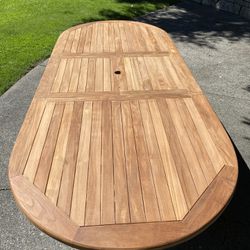 Oval Teak Patio Dining Table (new)