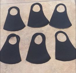 5 pcs Black Face Mask- Resuable