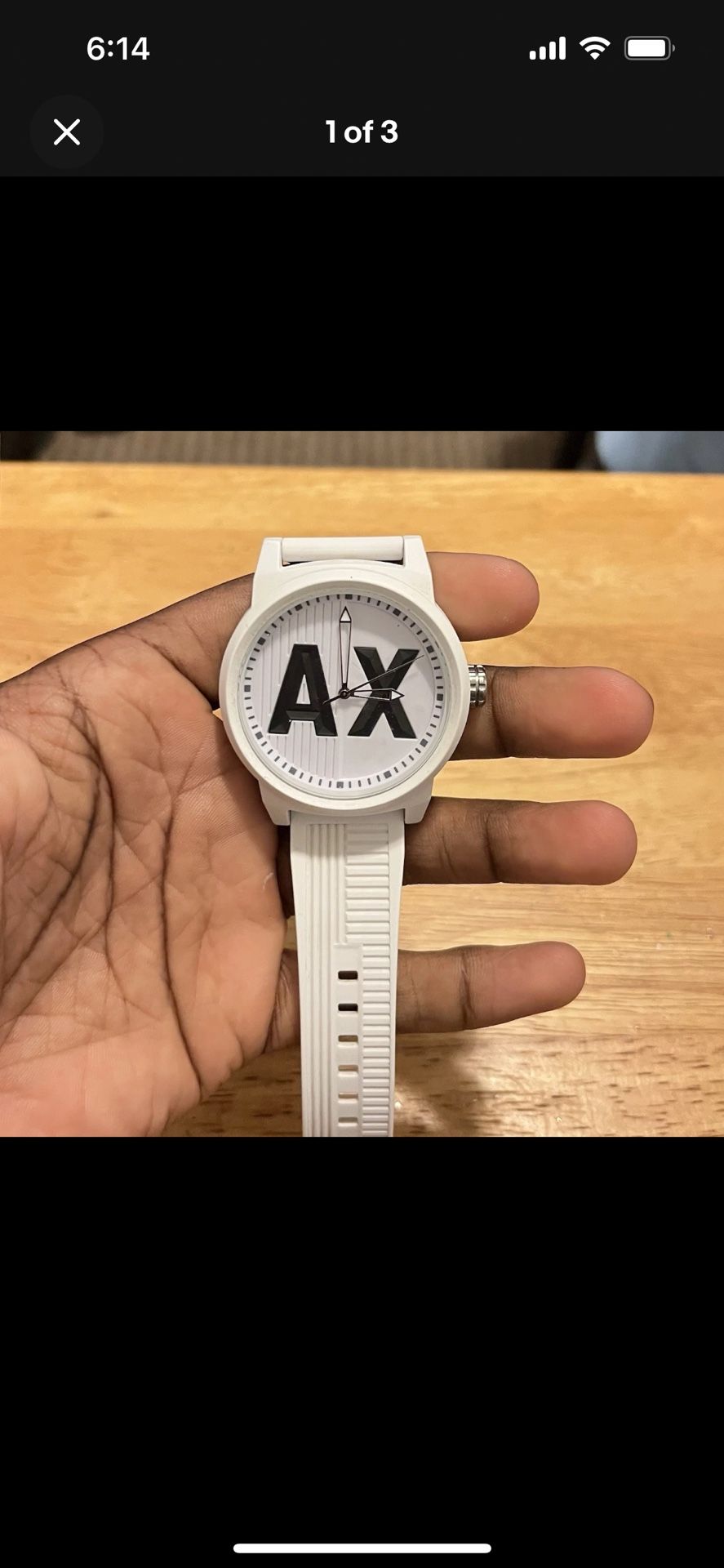 Men's Atlc AX1450 White Silicone Japanese Quartz Fashion Watch