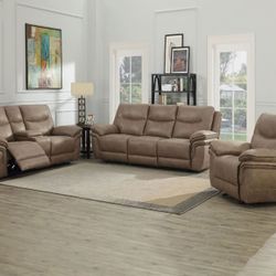 🔥Brand New Manual Reclining Sofa Set💥Only $49 Today And Pay Later With Or Without Credi🔥