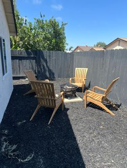 Bonfire Wood Chairs and Pit