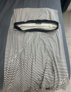 long black and white striped flowy skirt/tube top dress