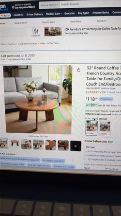 32” round coffee table