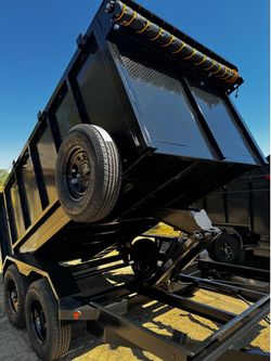 New HEAVY DUTY Scissor Lift Hydraulic Dump Trailer 8x4x12  Fully loaded 💪🏻