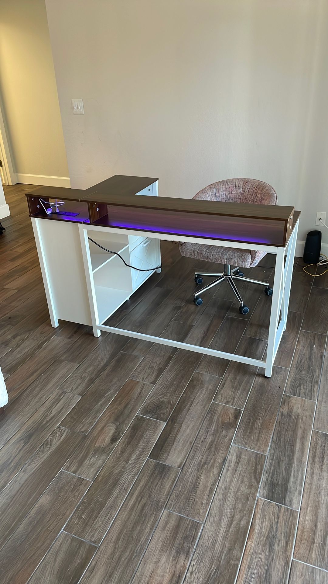 Led Light Desk With Chair