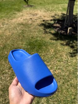 azure yeezy slides