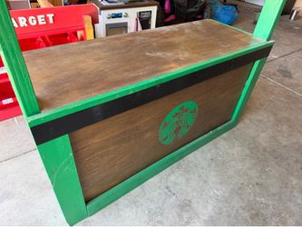 Wooden Starbucks stand!