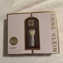 Anne Klein Luxury Silver Crystal Makeup Brush Set