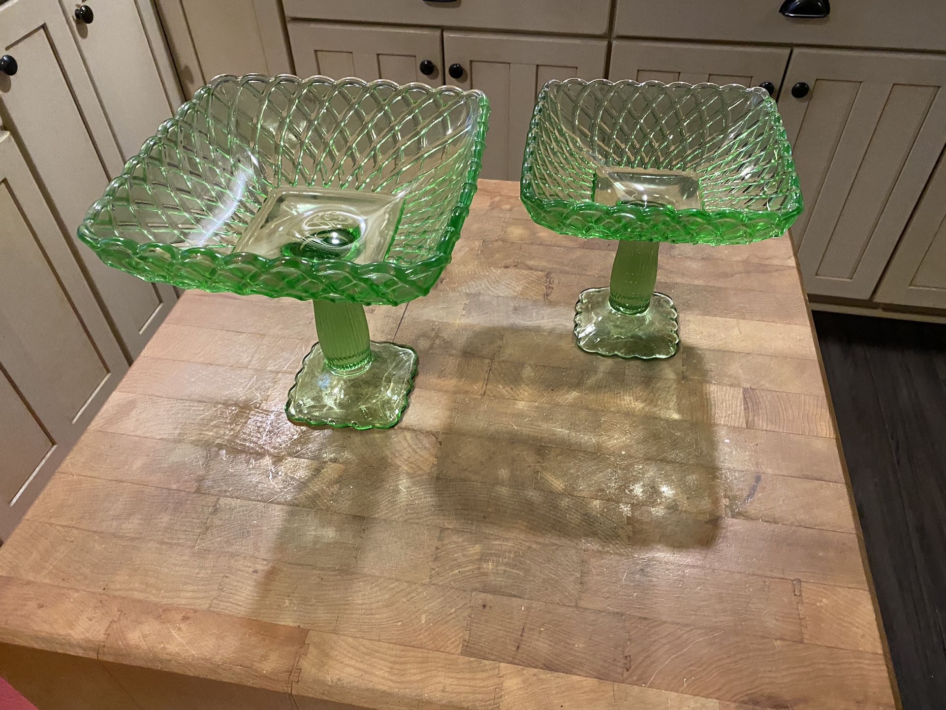 Green Glass Compote