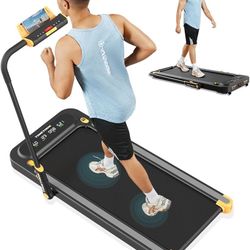 Under Desk Treadmill, 2 in 1 Folding Treadmill 2.5HP Walking Treadmill with 265lb Weight Capacity, Walking Pad Design, Electric Foldable Treadmill for