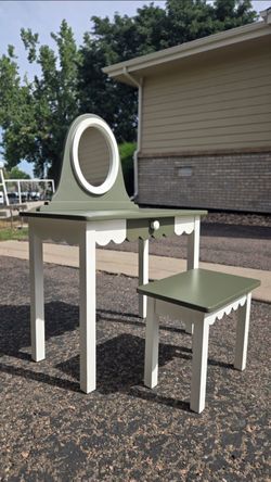 Restored Kids Vanity Sage Green and Bright White
