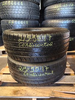 215 50R 17 USED TIRES CONTINENTAL PRO CONTACT 2155017 USED TIRES (PAIR) MOUNT BALANCE INCLUDED