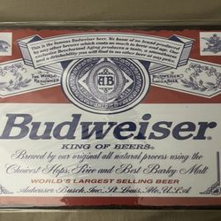 Budweiser Metal Bar Sign