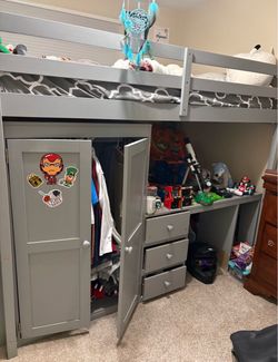 Grey Loft Bed