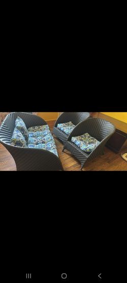 Gymax 3-Piece Wicker Patio Conversation Set – Excellent Condition!