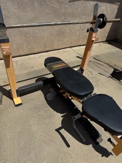 Powertec Strength Olympic Weight Bench with Barbell