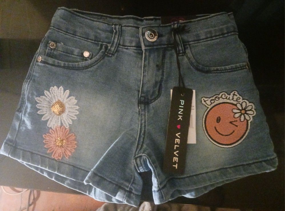 Pink Velvet Girls Sequin Denim Shorts Size 10 $10 OBO