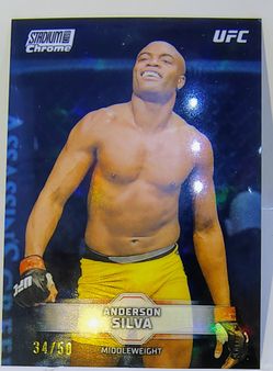 Anderson Silva UFC Stadium Club Chrome Card Teal 34/50