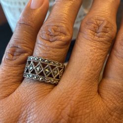 Silver Marcasite Band Ring