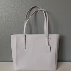 Kate Spade Gray Saffiano Leather Tote Bag Minimalist Work Laptop Bag