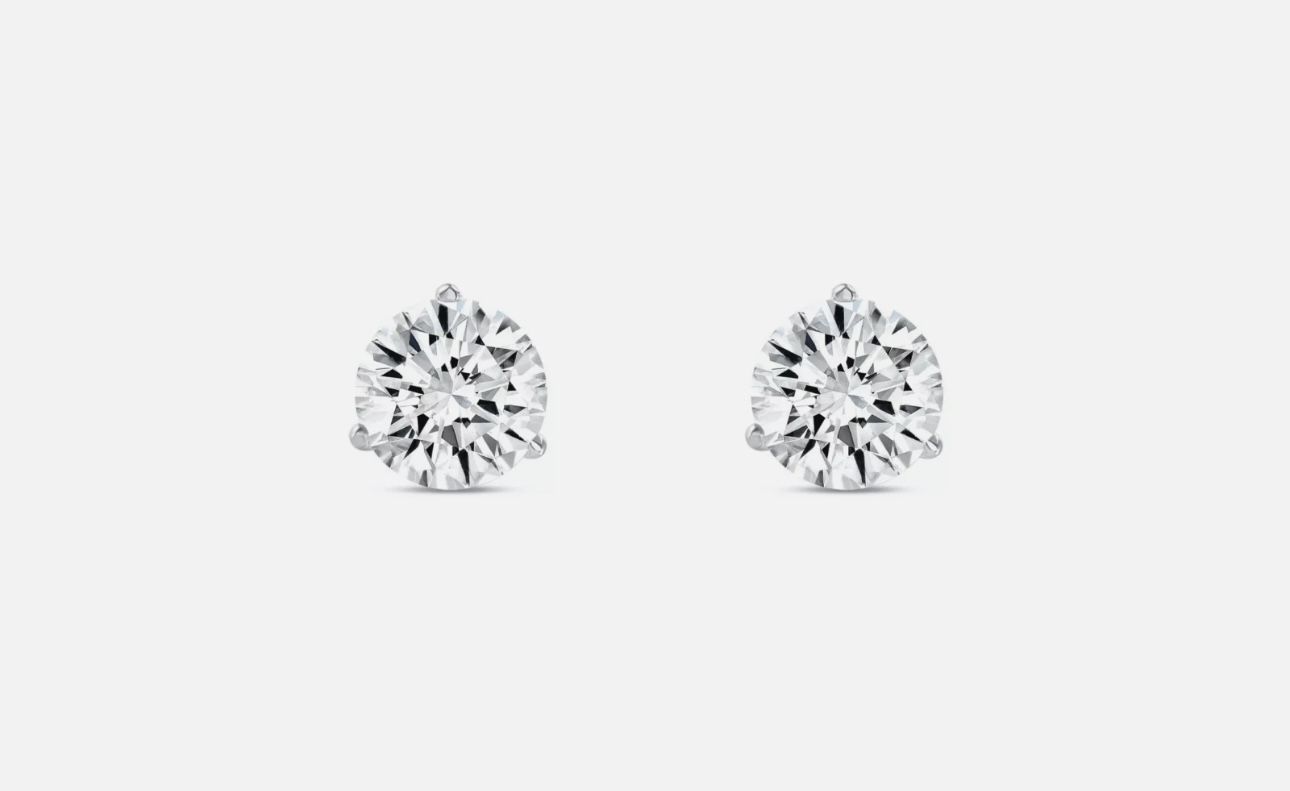 3CT 14KT Diamond Earrings