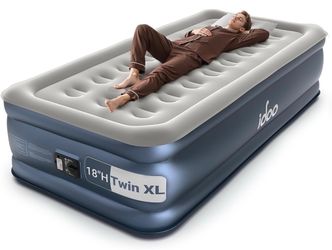 Twin XL Air Mattress Built in Pump, Upgraded Inflatable Blow up Mattress, 2-Min Twin Size