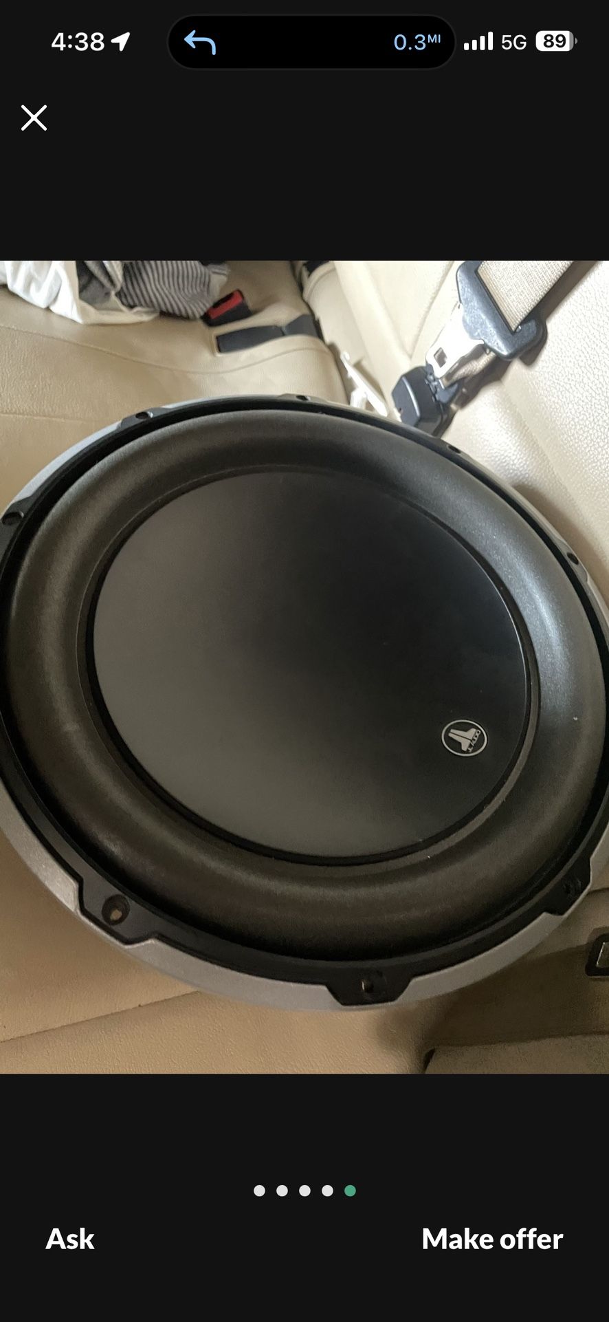 (1) 12” JL W6 v2 D4 Subwoofer