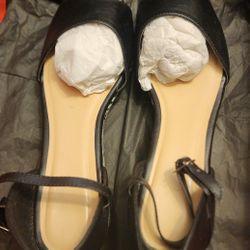 Black Wedge Heel Sandals 