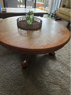 Large wooden circle table
