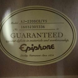 Epiphone Acoustic/Electric With Case