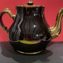 Vtg Mid Century Moder Gibson Blk Teapot