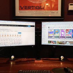 Dual Computer Monitor Setup 24” 