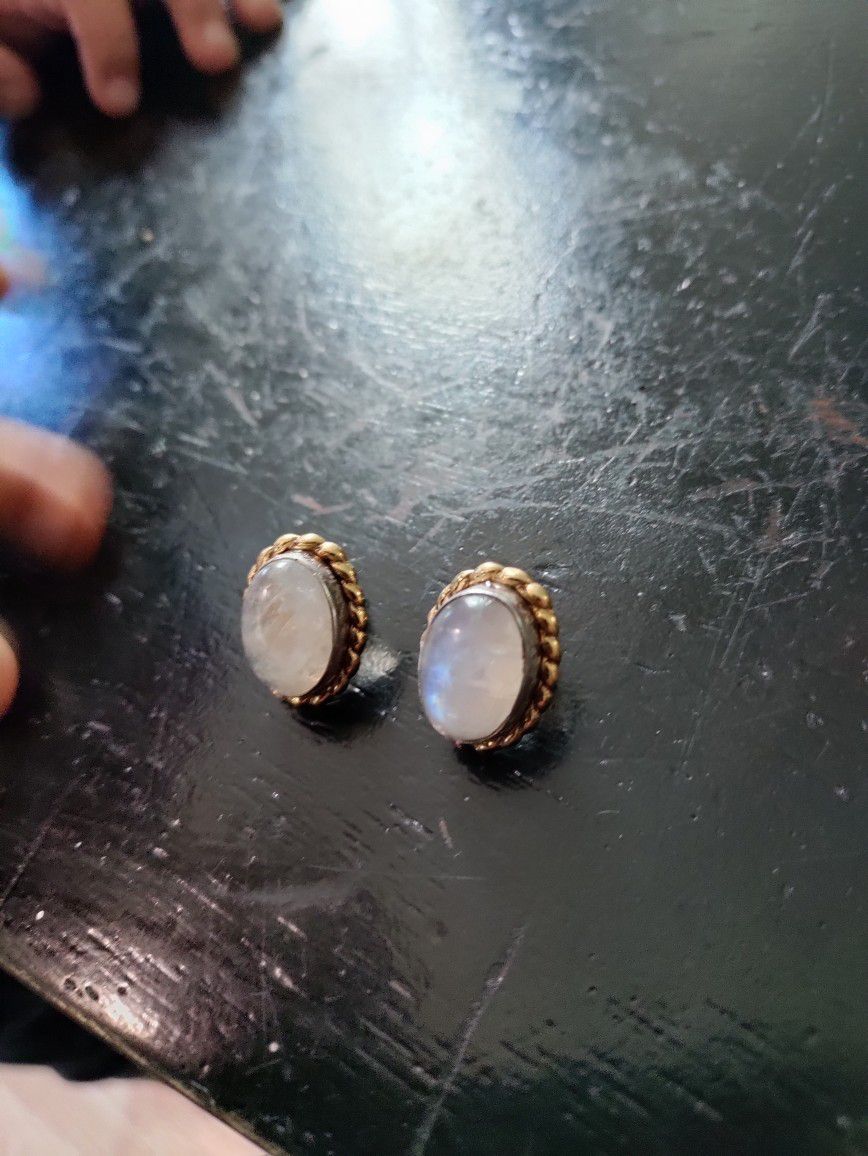 Moonstone Earrings  Sterling Silver
