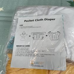 Alva Baby 6 pcs 12 Inserts Cloth Diapers New