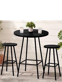3-Piece Outdoor Bistro Set, Bar Height.
