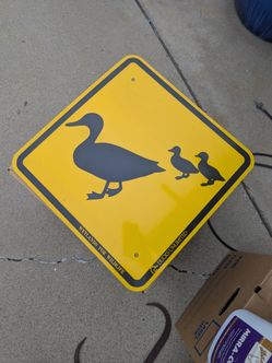Metal ducks unlimited duck crossing sign