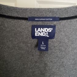 Large Lands’ End Gray Cardigan
