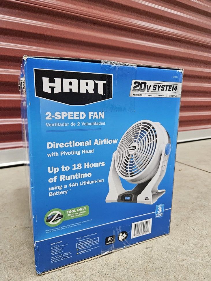 HART 20-Volt Cordless 2-Speed 7.5-Inch Fan