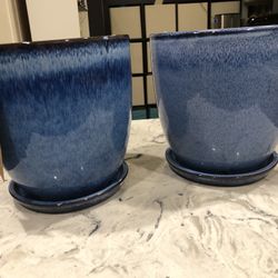 Beautiful Ceramic Blue Planters