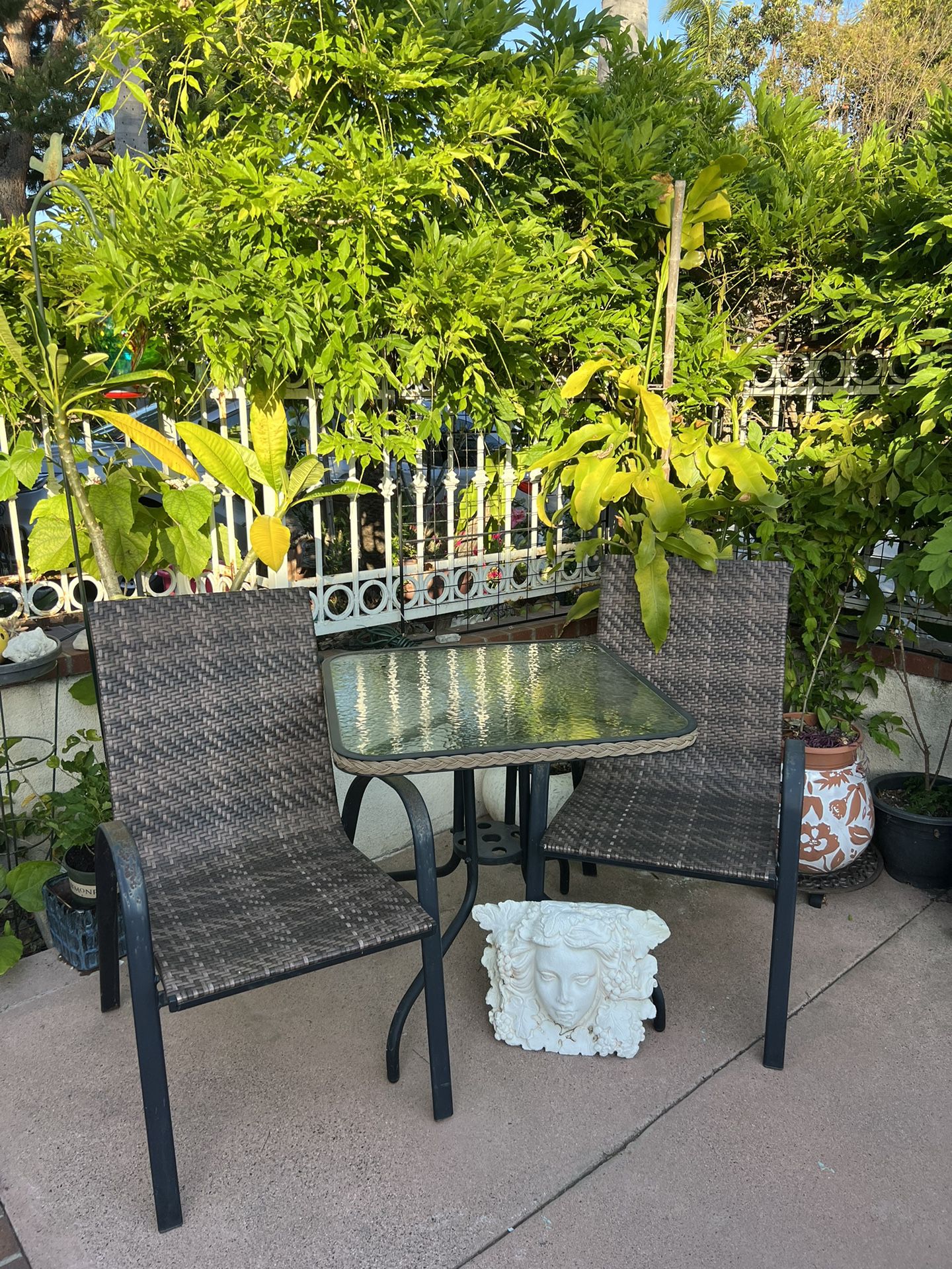 Bistro Set, Normal Signs Of Used, Done Miles Rust Of Arm Chair  Other Then That In Very Good Good Condition $49