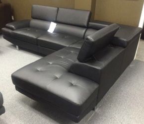 Brand New in Box 2-PC Black Contemporary Sectional