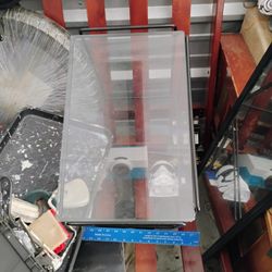 Glass And Metal End Table 
