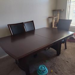 Dinning table 6 chairs and hutch