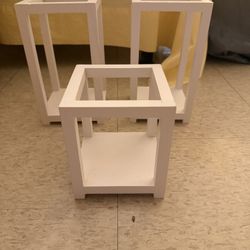 White Decorative Wooden Pieces (Candle Holders)