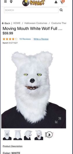 white Wolves Mask Halloween Costume